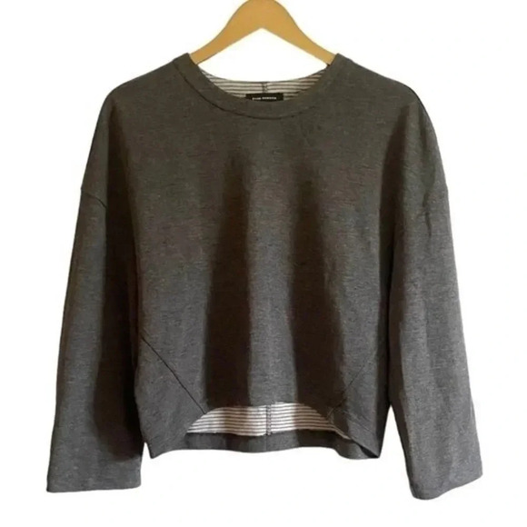 Club Monaco Double Faced Gray Pullover Sweatshirt - Picture 2 of 11